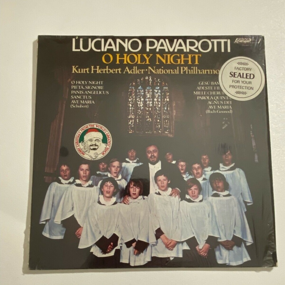 Luciano Pavarotti O Holy Night LP Kurt Adler National Philharmonic shrink EX